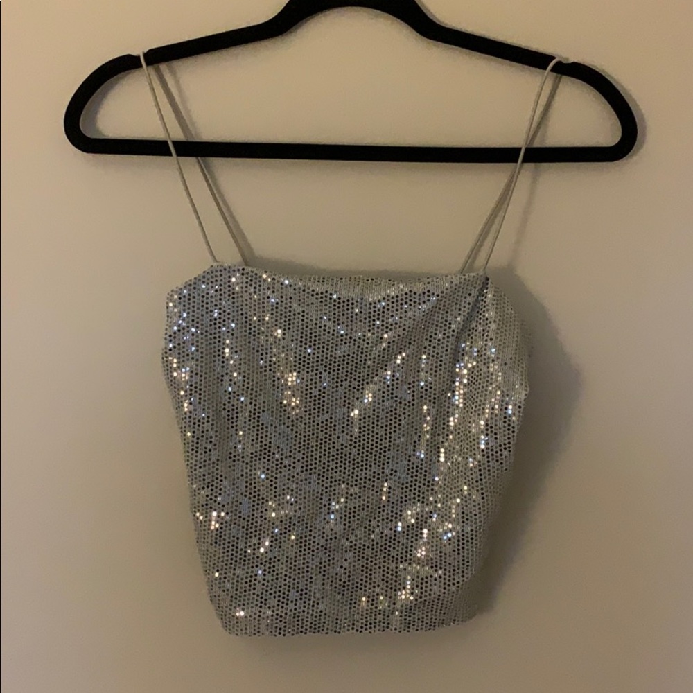 Forever 21 Cropped Sparkly Top
